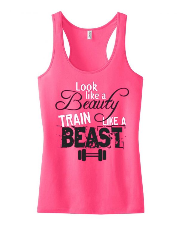 train like a beast look like a beauty tank top men and women Adult