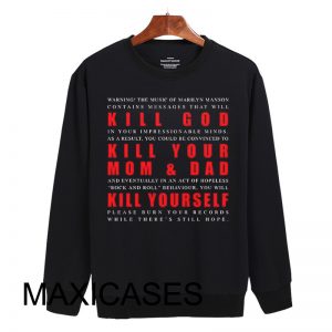 Marilyn Manson KILL GOD Sweatshirt Sweater Unisex Adults size S to 2XL