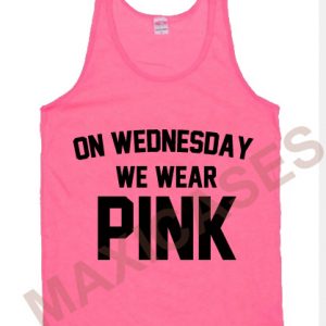 On wednesday we wear pink tank top men and women Adult