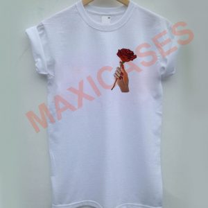 Embroidered Rose and Hand T-shirt Men Women and Youth