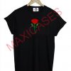 Black ripped rose T-shirt Men Women and Youth