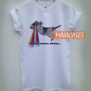 Cat Double Rainbow T Shirt for Women, Men and Youth