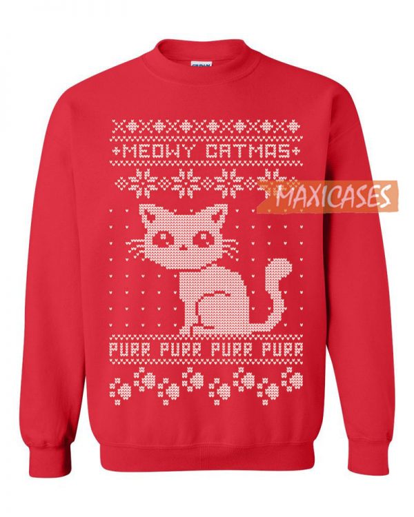 Meow Cat Ugly Christmas Sweater