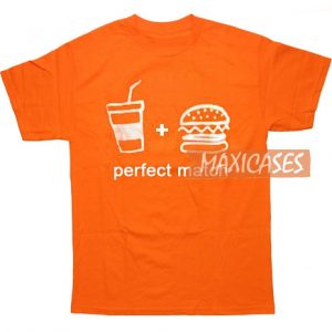 Perfect Match Soft Drink Burger Orange T Shirt Women Men And Youth Size S to 3XL