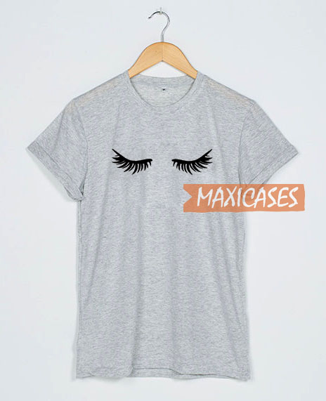 Eyelashes Grey T Shirt Women Men And Youth Size S to 3XL