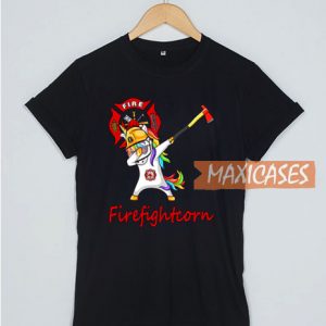 Dabbing Unicorn Firefightcorn T Shirt