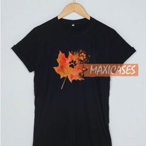 Dog And Maple Leaves T Shirt