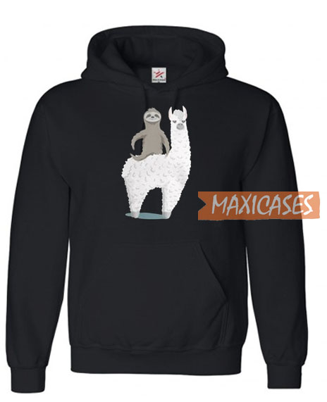 Sloth Riding Llama Funny Hoodie Unisex Adult Size S to 3XL