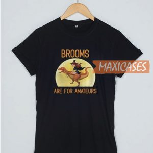Witch And Dinosaur Brooms T Shirt