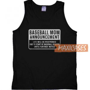 Baseball Mom Announcement Tank Top