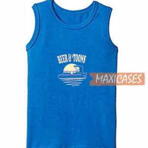 Beer And Toons Blue Tank Top