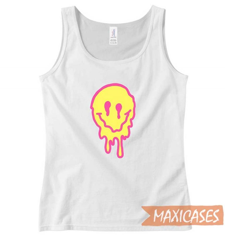 Drippy Smiley Face Tank Top Women’s or Men’s Hot Topic Shirts