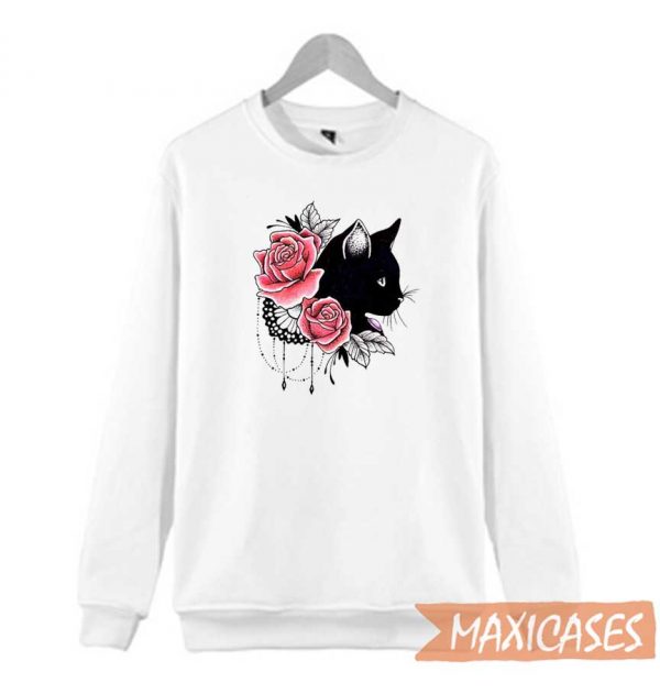 Cat Roses Sweatshirt