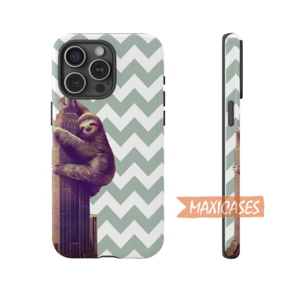 Chevron Sloth Empire Building For iPhone 15 Case